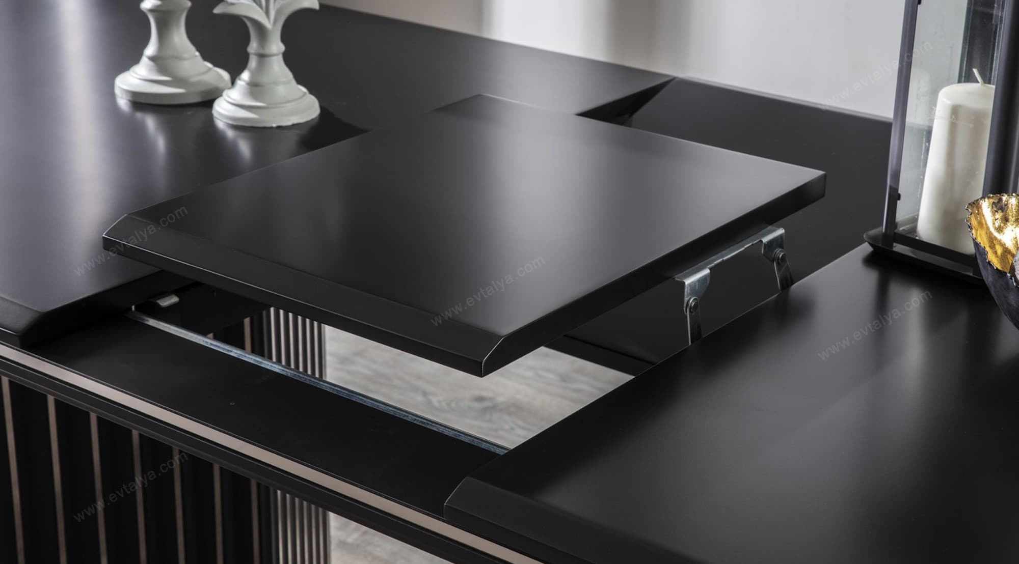 Roma Art Deco Siyah Yemek Odası Takımı - Image 7