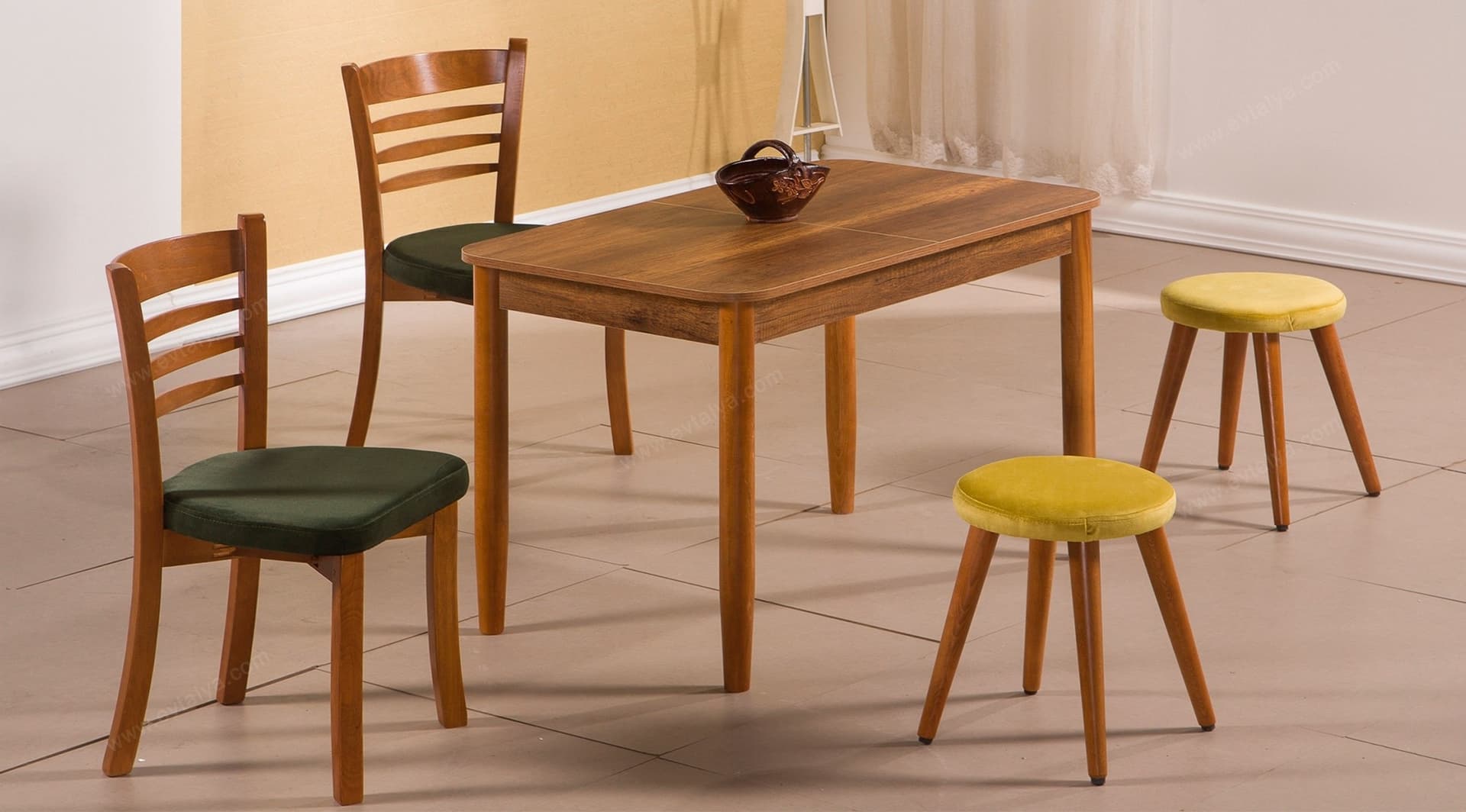 Rose Tabureli Modern Masa Takımı