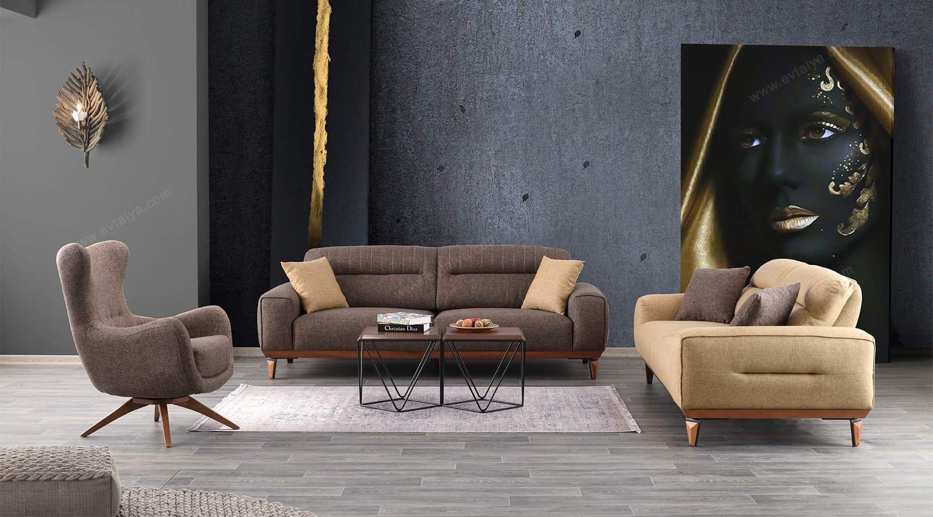 Royal Modern Kahve Koltuk Takımı - Image 1