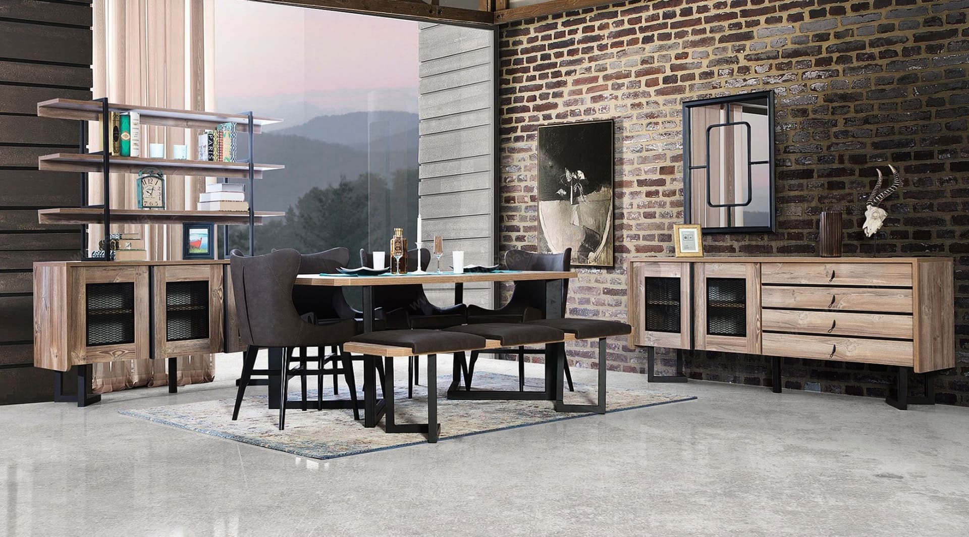 Rustik Modern Yemek Odası Takımı 2
