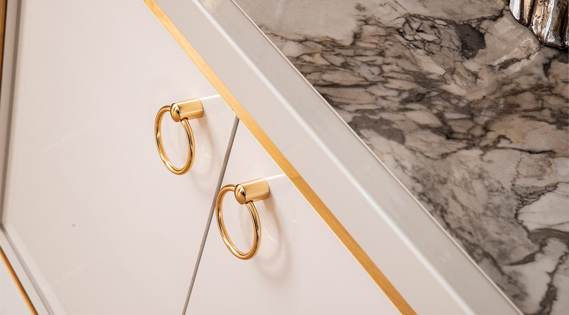Sahra Beyaz Gold Aynalı Konsol - Image 3
