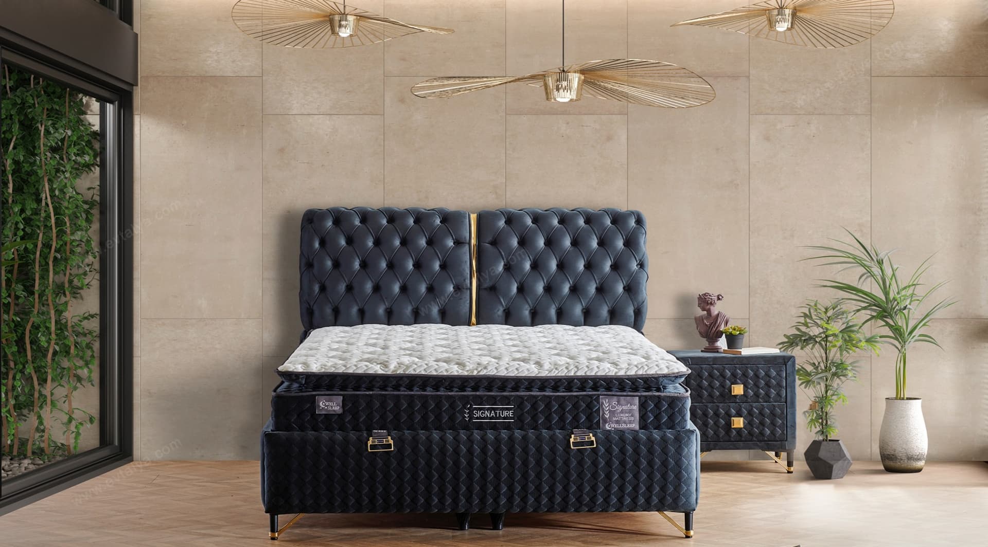 Sıgnature Pedli 160x200 Baza Yatak Set 2