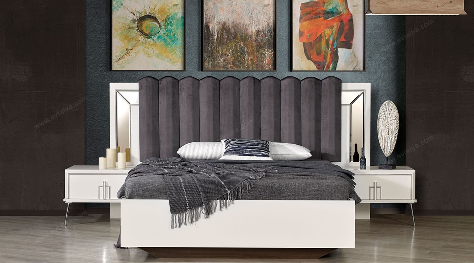 Silver Beyaz Modern Yatak Odası Takımı - Image 2