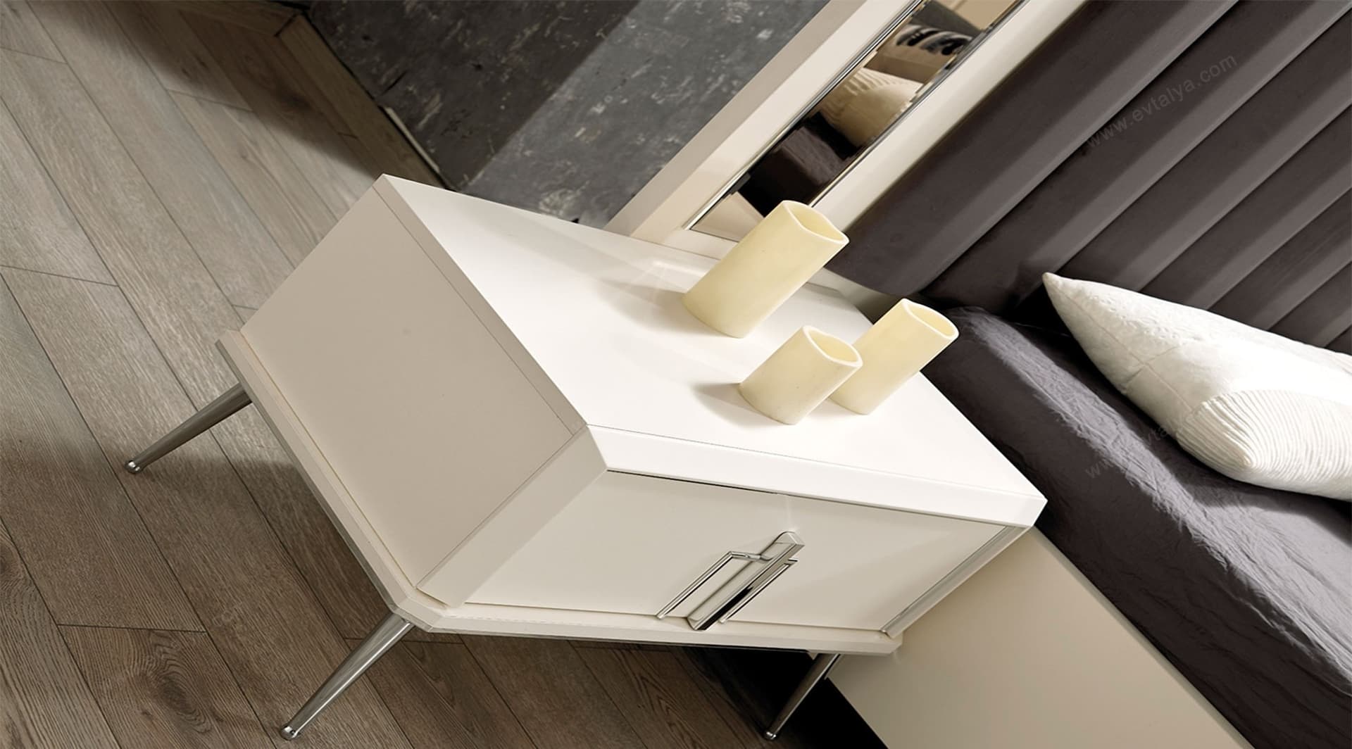 Silver Beyaz Modern Yatak Odası Takımı - Image 7