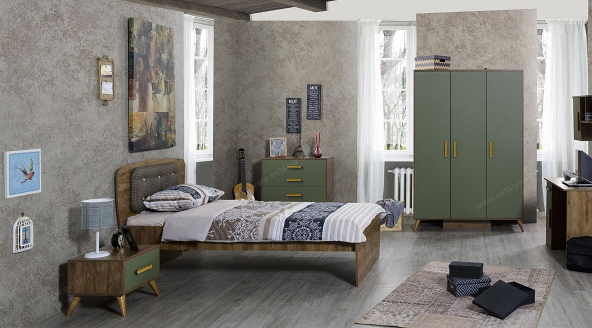 Trend Modern Yeşil Genç Odası - Image 1