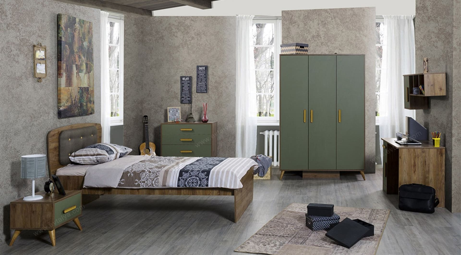 Trend Modern Yeşil Genç Odası - Image 2