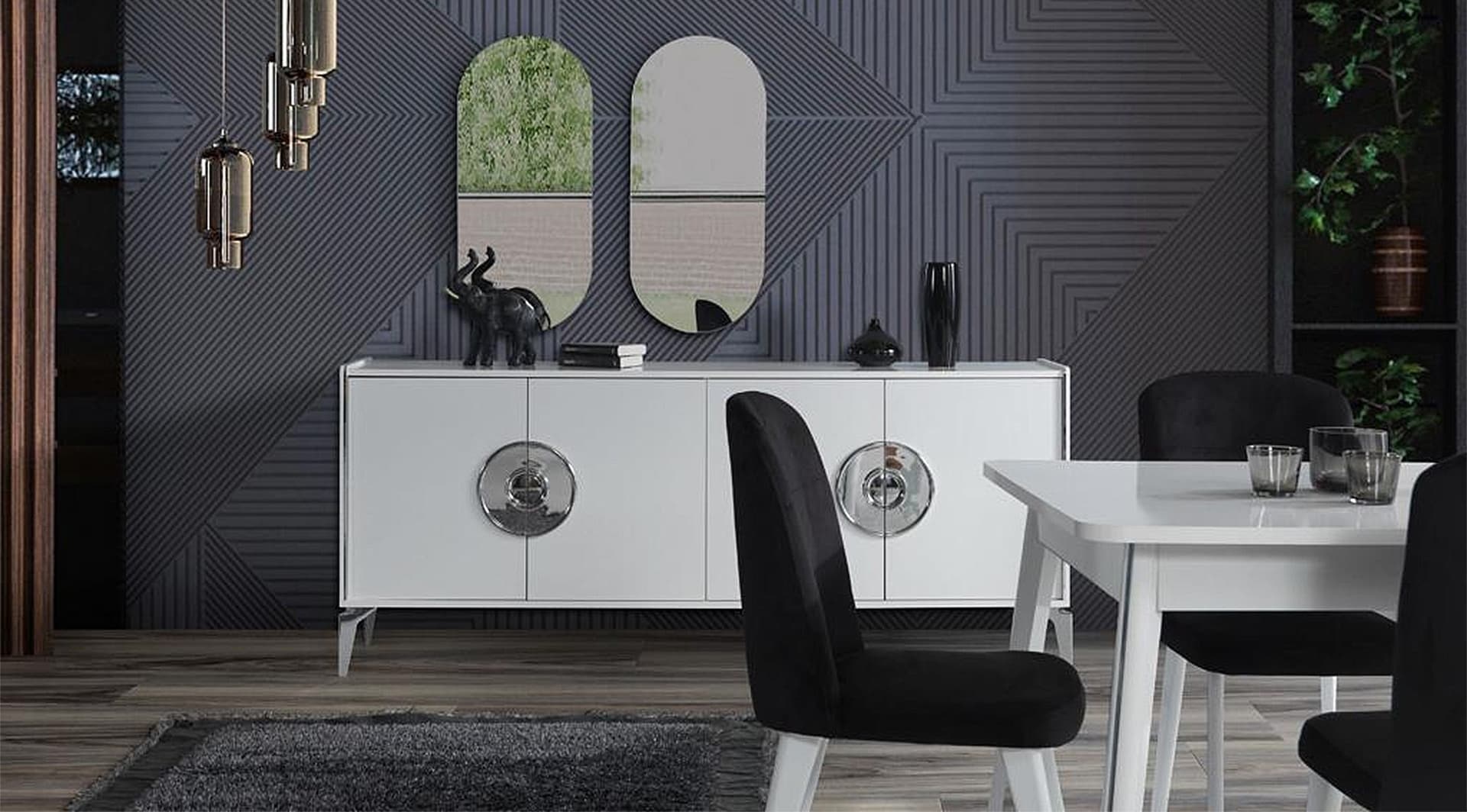 White Modern Yemek Odası Takımı - Image 2