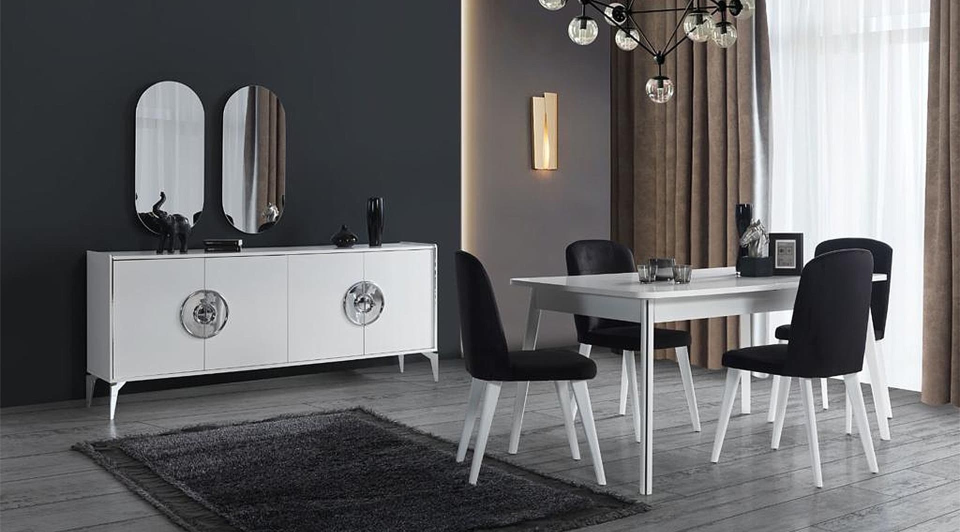 White Modern Yemek Odası Takımı - Image 1