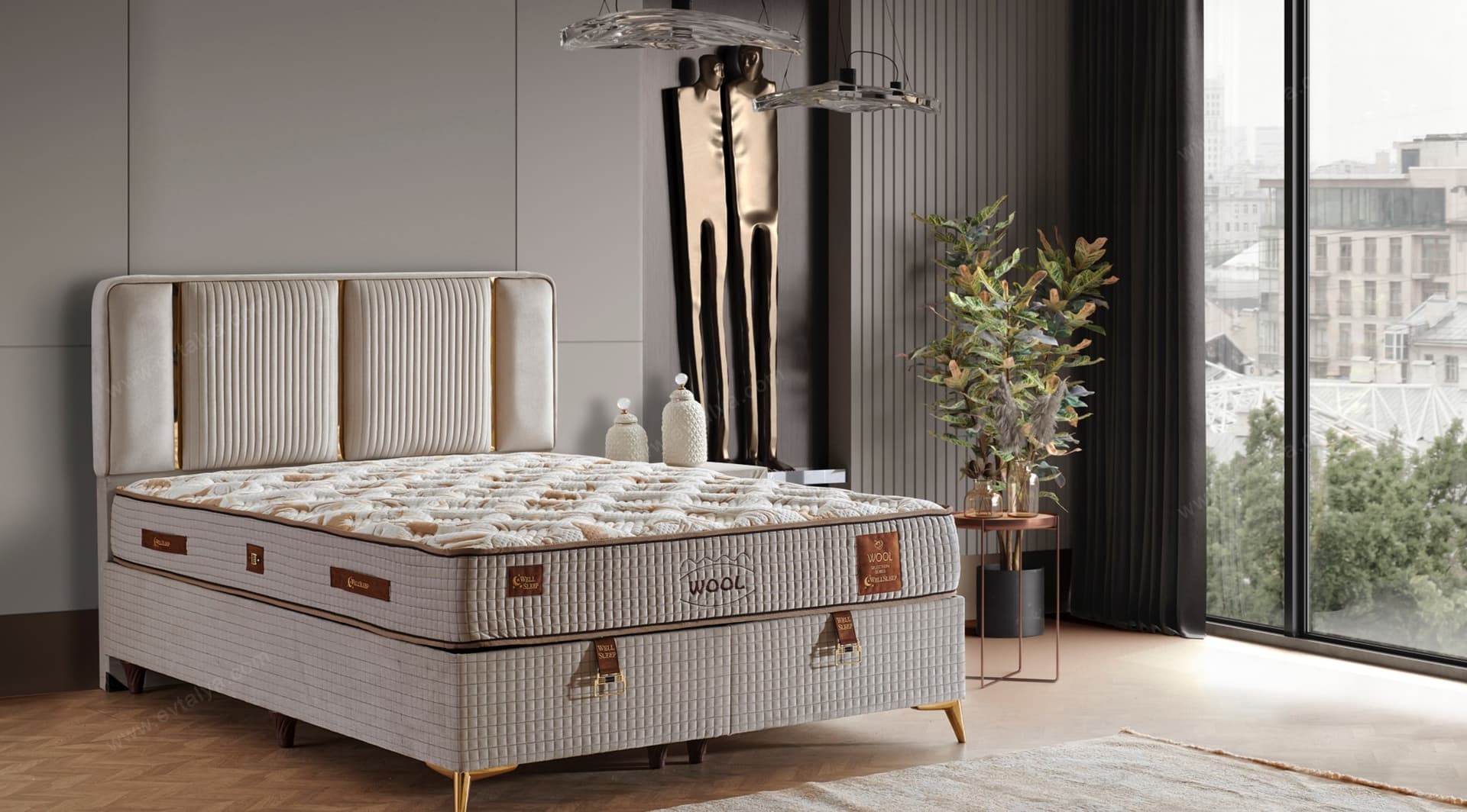 Wool 160x200 Baza Yatak Set - Image 1