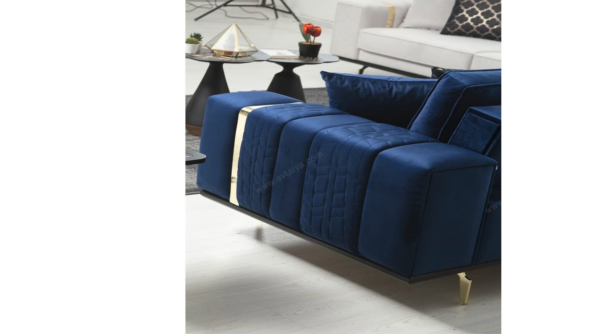 Yaren Mavi Modern Koltuk Takımı - Image 6