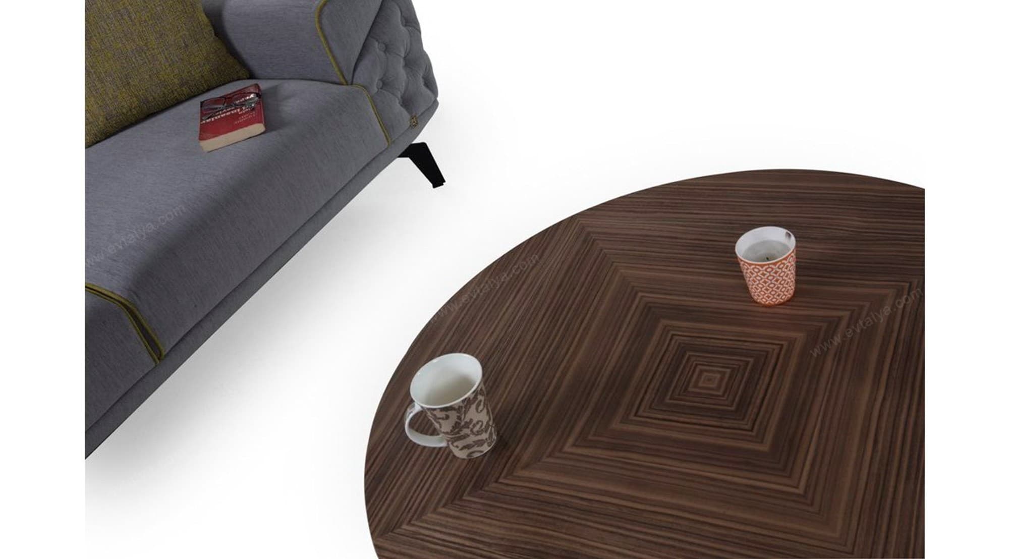 Zen Yuvarlak Gold Metal Orta Sehpa 3