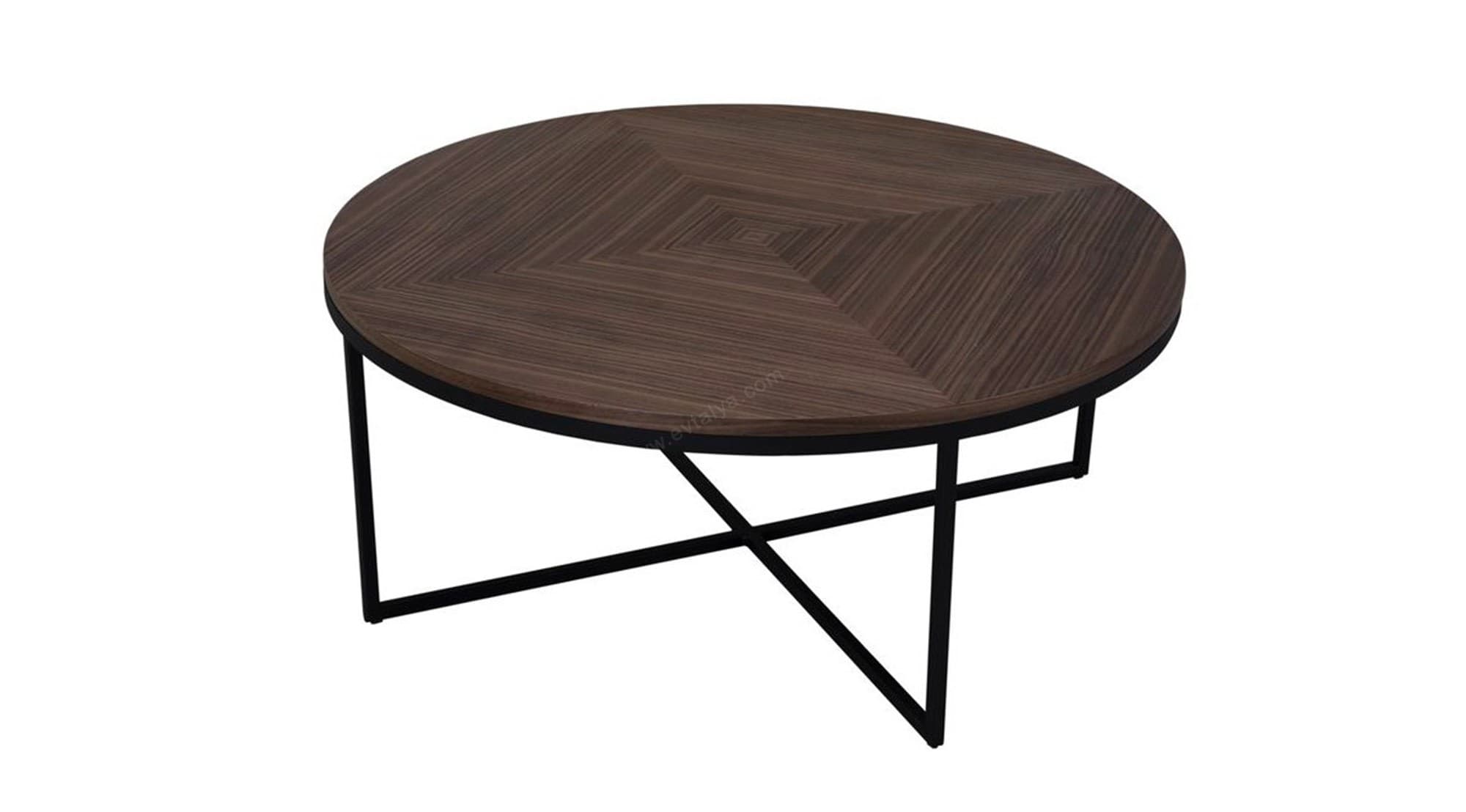 Zen Yuvarlak Siyah Metal Orta Sehpa 1