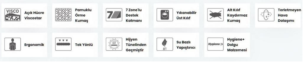 İşbir 100 Plus Akıllı Yatak / Ortopedik, Viscostar 8 İşbir 100 Plus Akıllı Yatak / Ortopedik, Viscostar