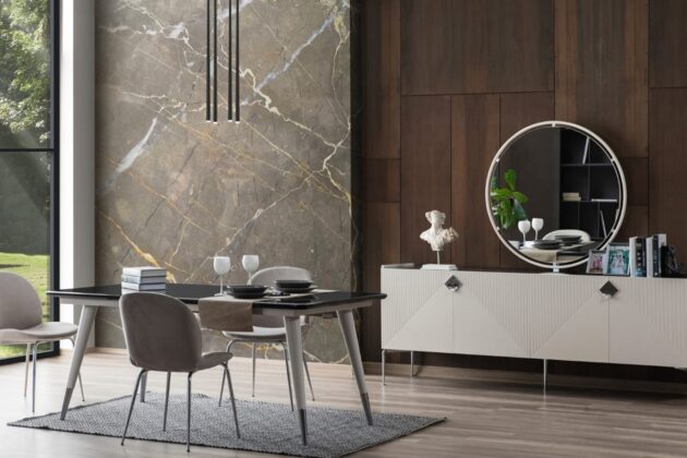 Giza Lake Beyaz Modern Yemek Odası Takımı