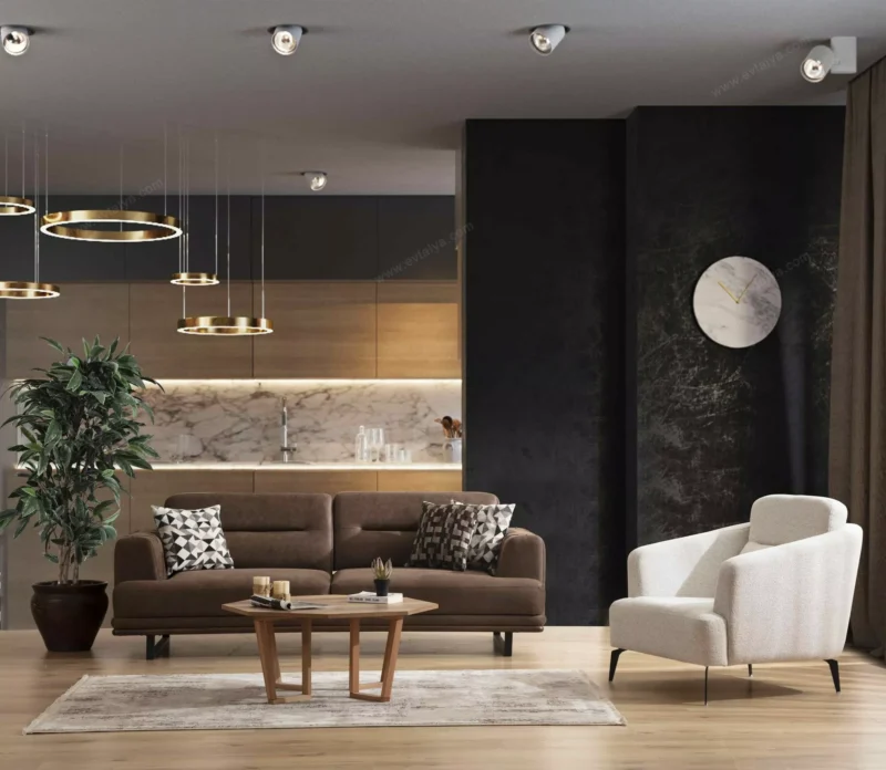 Loft Modern Modern Üçlü Koltuk