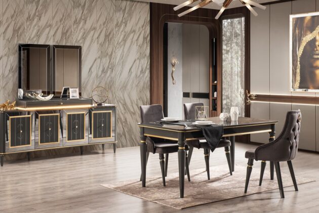 Luxury Avangard Black Yemek Odası Takımı