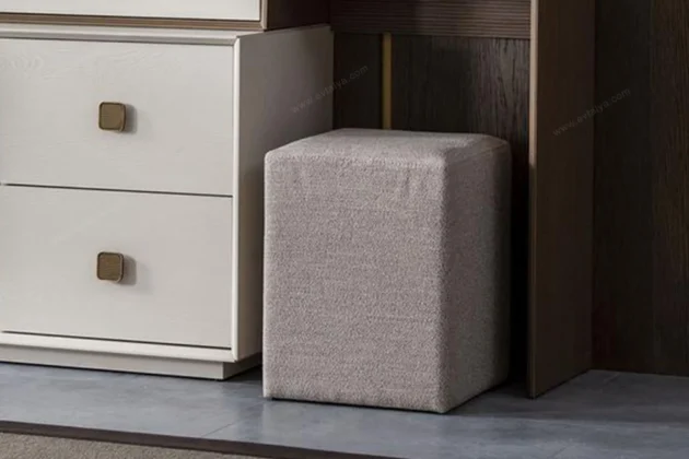 Orjin Modern Ahşap Şömineli Puf