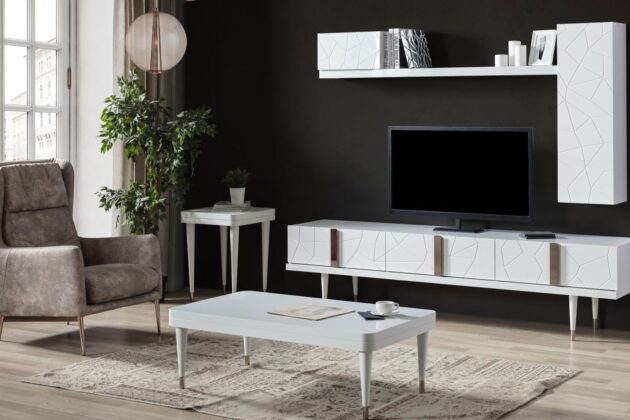 Petra Lake Beyaz Modern Tv Ünitesi