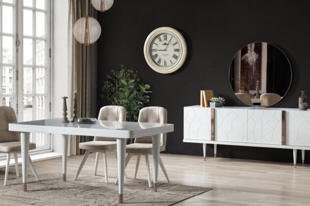 Petra Lake Beyaz Modern Yemek Odası Takımı